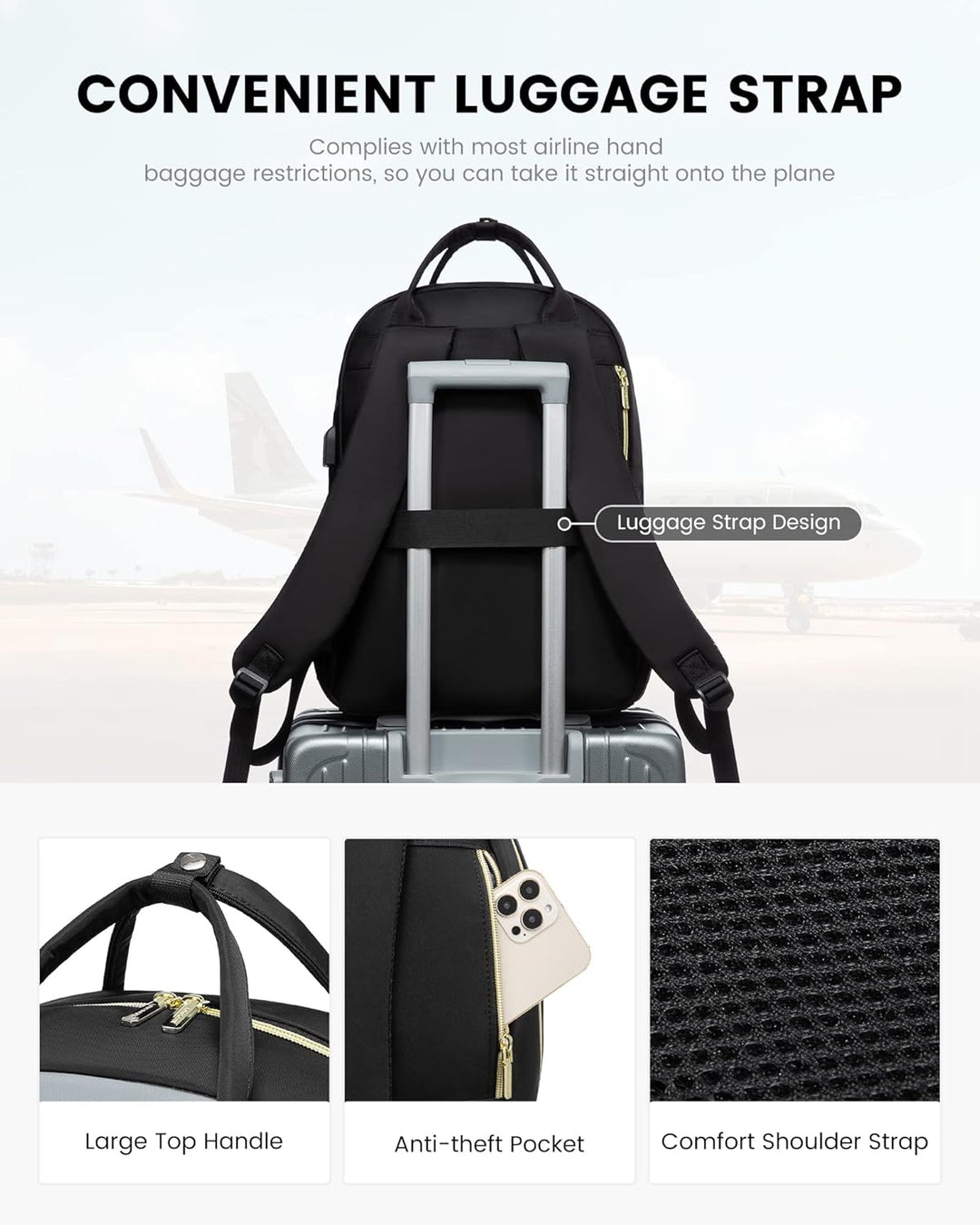 LOVEVOOK Mochila para computadora portátil para mujer, mochila para...
