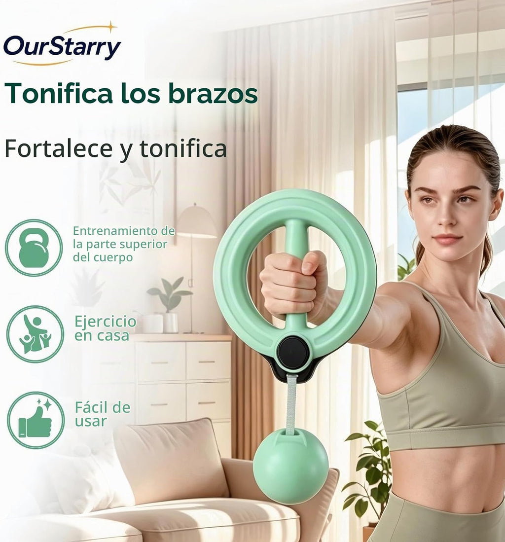 OurStarry Aro de entrenamiento de brazo para mujeres y hombres, entrenador de antebrazo con manivela de 360 grados, ejercitador de hombros y pecho para entrenamiento de muñeca y parte superior del