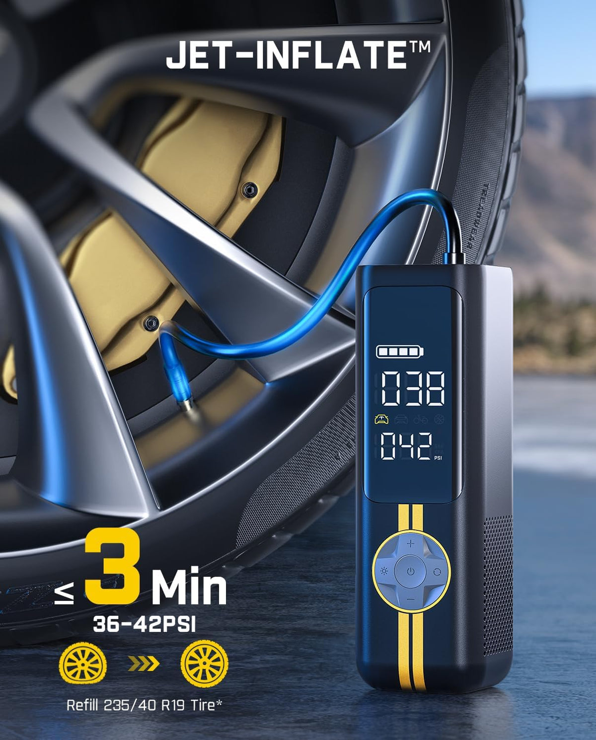 Fanttik X8 APEX EV - Inflador de neumáticos portátil, bomba de aire...