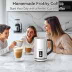 Vaporizador y calentado de leche eléctrico autmático, de Secura., Acero inoxidable
