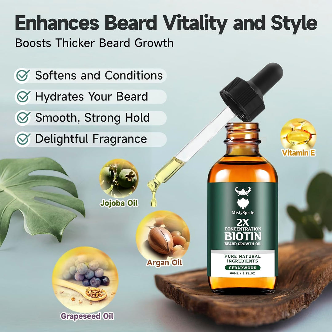 Aceite para el crecimiento de la barba, aceite de biotina para barb...