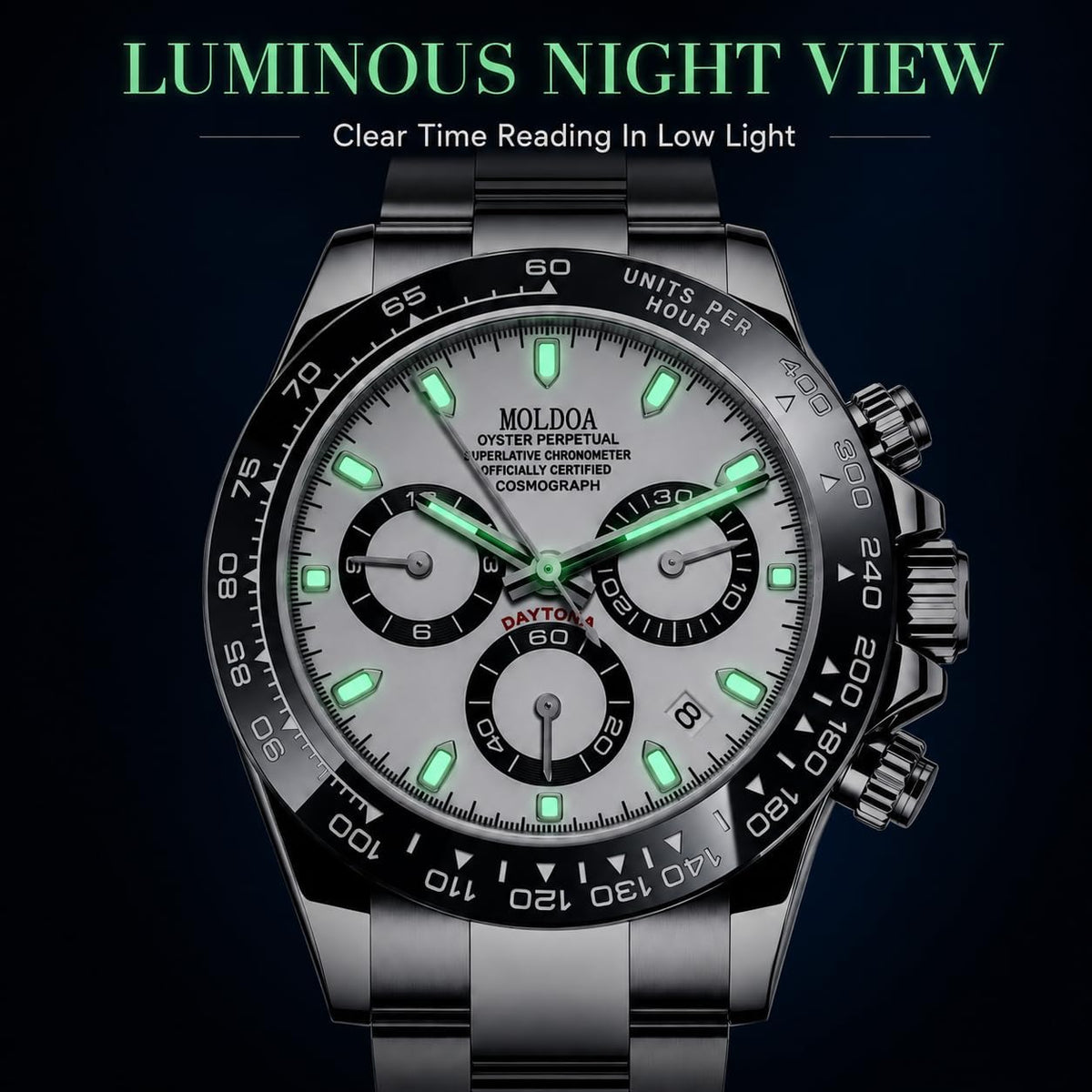 MASTOP Pagani Design Daytona Homage - Reloj de pulsera para hombre, diseño de panda, analógico, de cuarzo, con movimiento japonés, cronógrafo, de lujo, correa de silicona, impermeable, para negocios