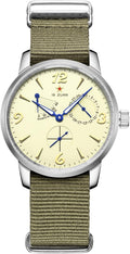SEAKOSS Reloj piloto vintage inspirado en 1963 de 1.575 in para hombre, reloj de pulsera mecánico automático con movimiento Seagull ST1780, indicador de reserva de marcha, visualización de la fecha