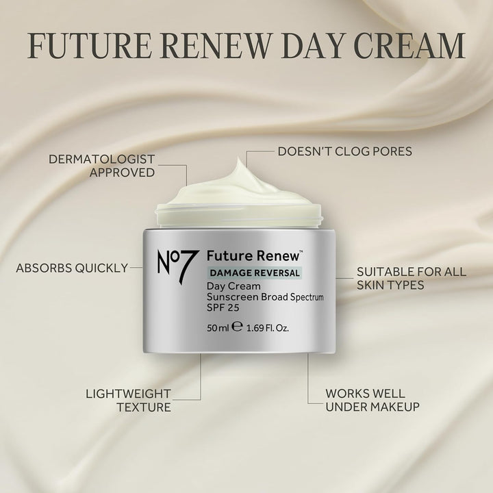 No7 Future Renew Damage Reversal Crema facial con SPF 25 \u2013 Hid...