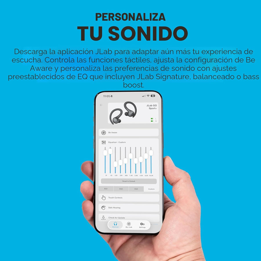 JLab Go Sport+ Auriculares inalámbricos de entrenamiento con llamad...