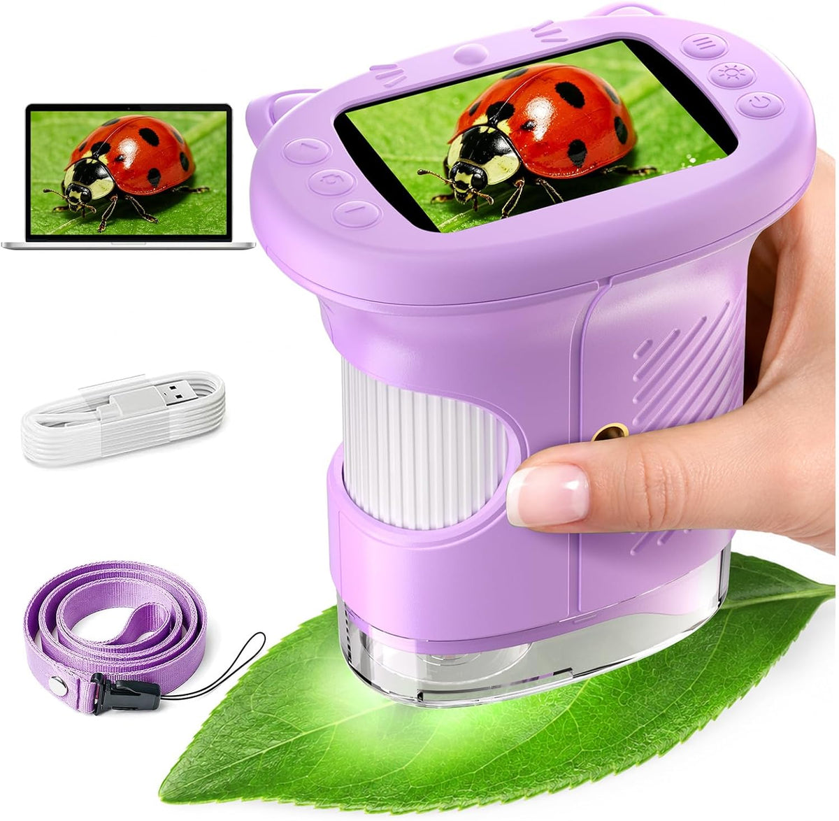 1000X Handheld Digital Microscope para Kids Explorer STEM Toys & Gifts