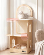 Árbol para Gatos de 47", Torre Moderna para Gatos Grandes, Respaldo de Sisal