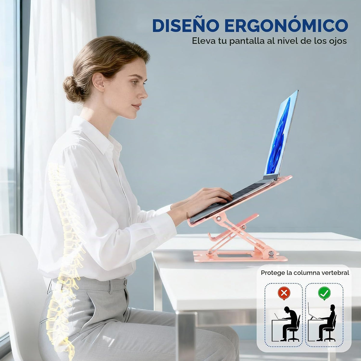 Soporte ergonómico 2 en 1 para teléfono portátil para escritorio, s...