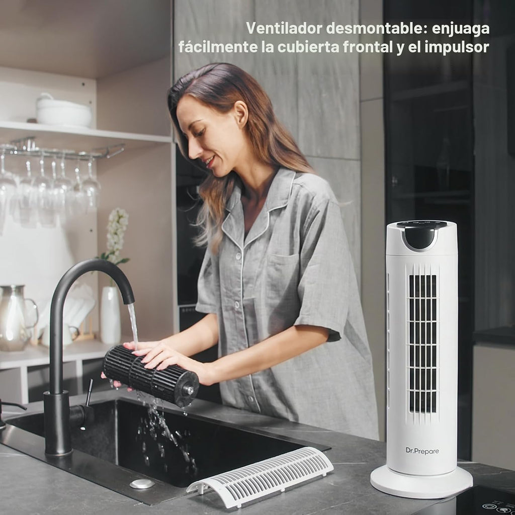 DR.PREPARE Ventilador de torre para dormitorio, ventilador silencio...