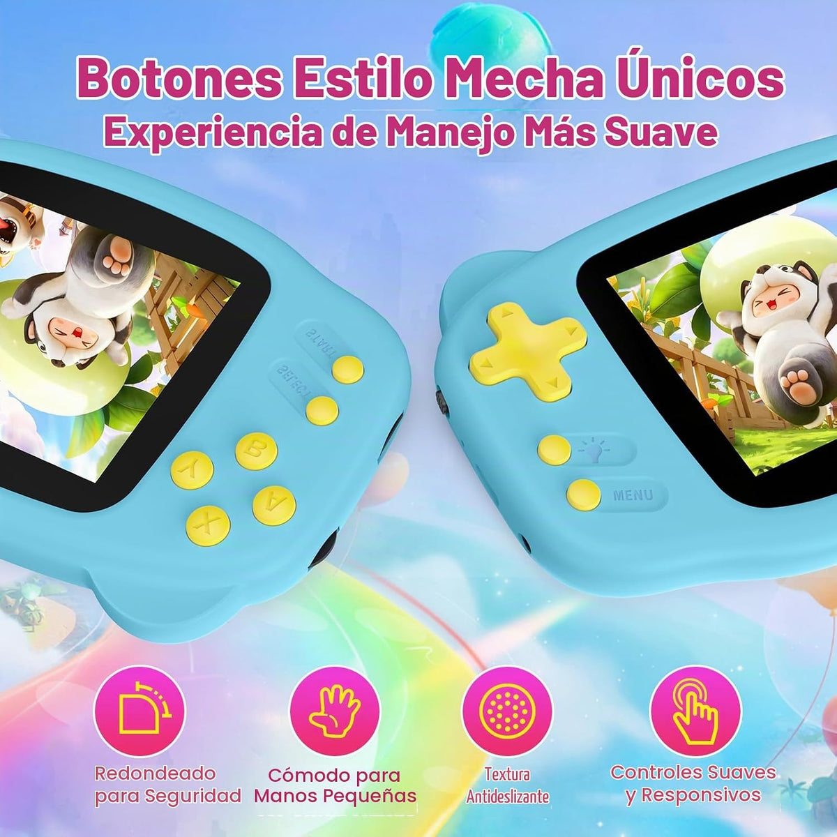 Juego de mano para niños, 300 videojuegos retro integrados, reproductor de juegos portátil de 16 bits con pantalla HD de 3.2 pulgadas, batería recargable, mini juguete de viaje electrónico de regalo