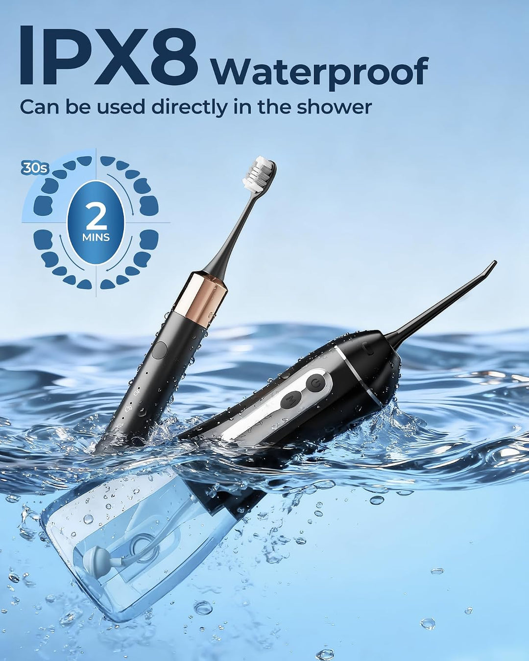 Cepillo de dientes eléctrico con hilo dental de agua para dientes,...