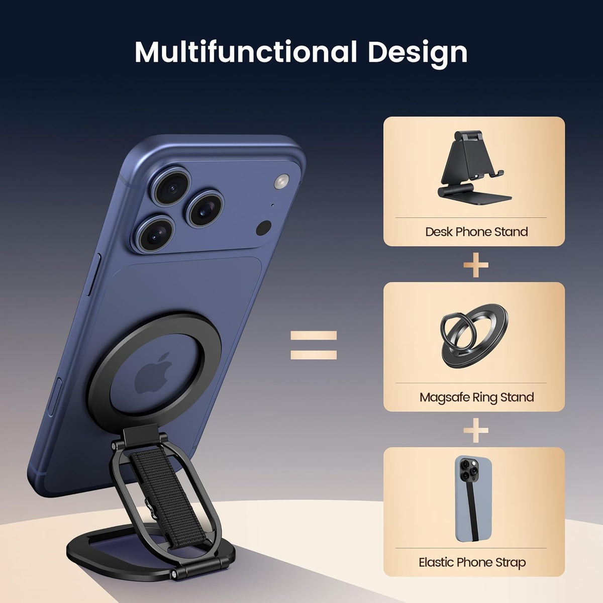 Soporte magnético plegable de doble cara para Magsafe