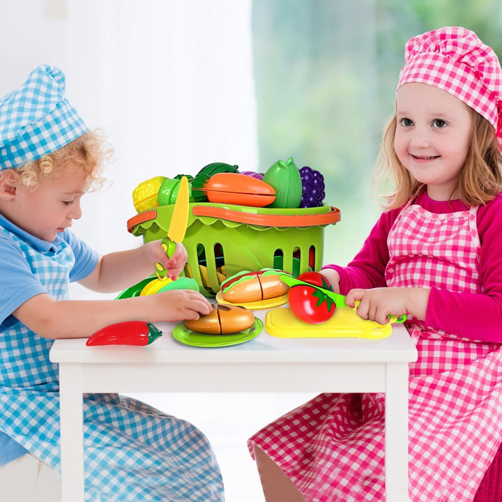 100 PIEZAS Juguetes de Comida de Corte para Cocina Infantil, Juguet...