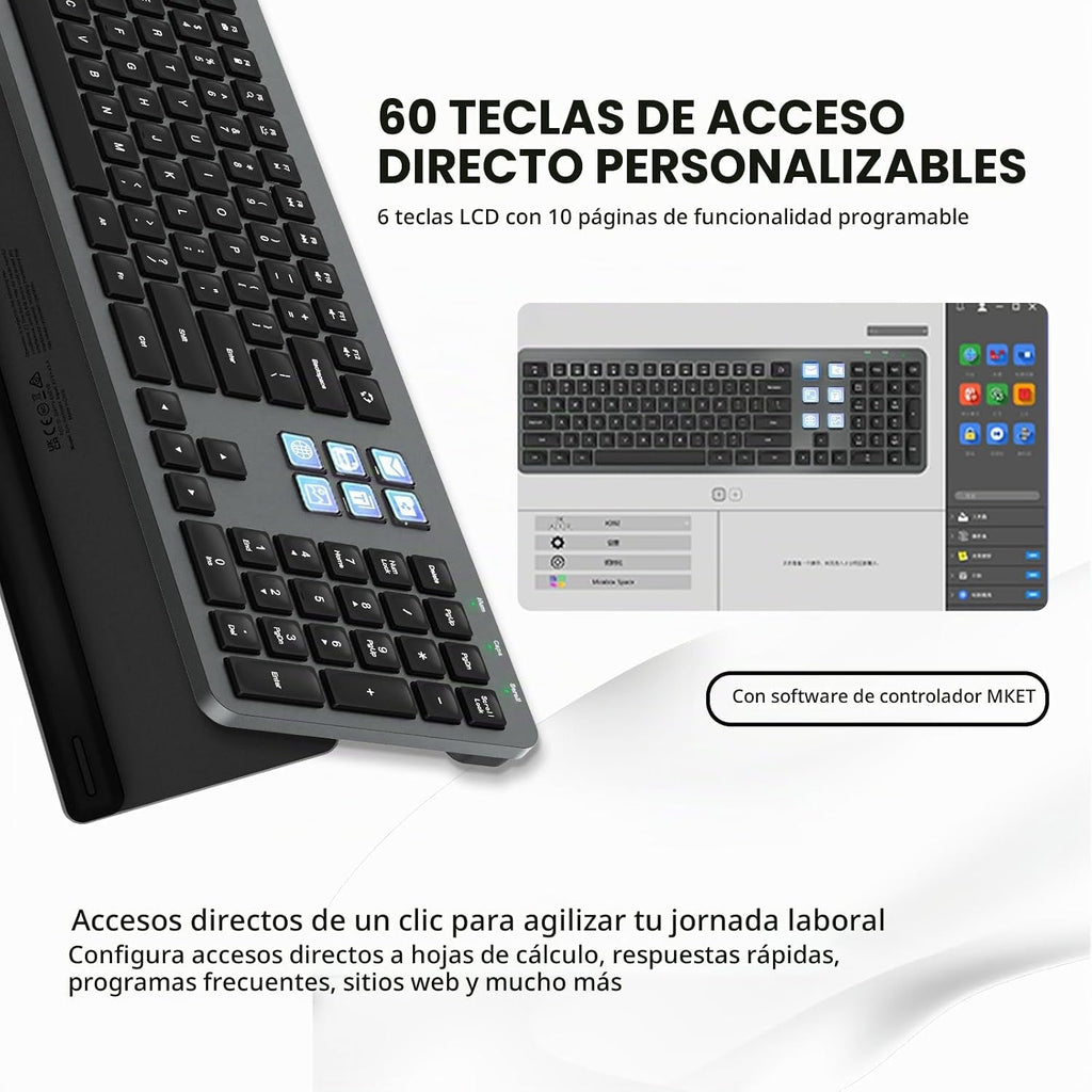 Teclado con cable con mini cubierta de control (6