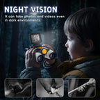 Binoculares para niños con visión nocturna, pantalla HD de 2.4 pulgadas y zoom de 10X para fotos y videos, binoculares de aventura al aire libre, observación de aves, campamento, senderismo