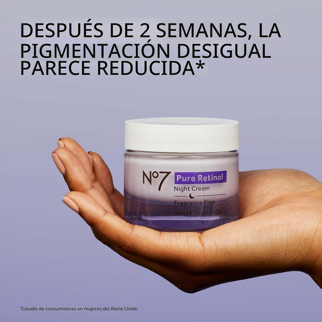 No7 Pure Retinol - Crema de noche antienvejecimiento con péptidos d...