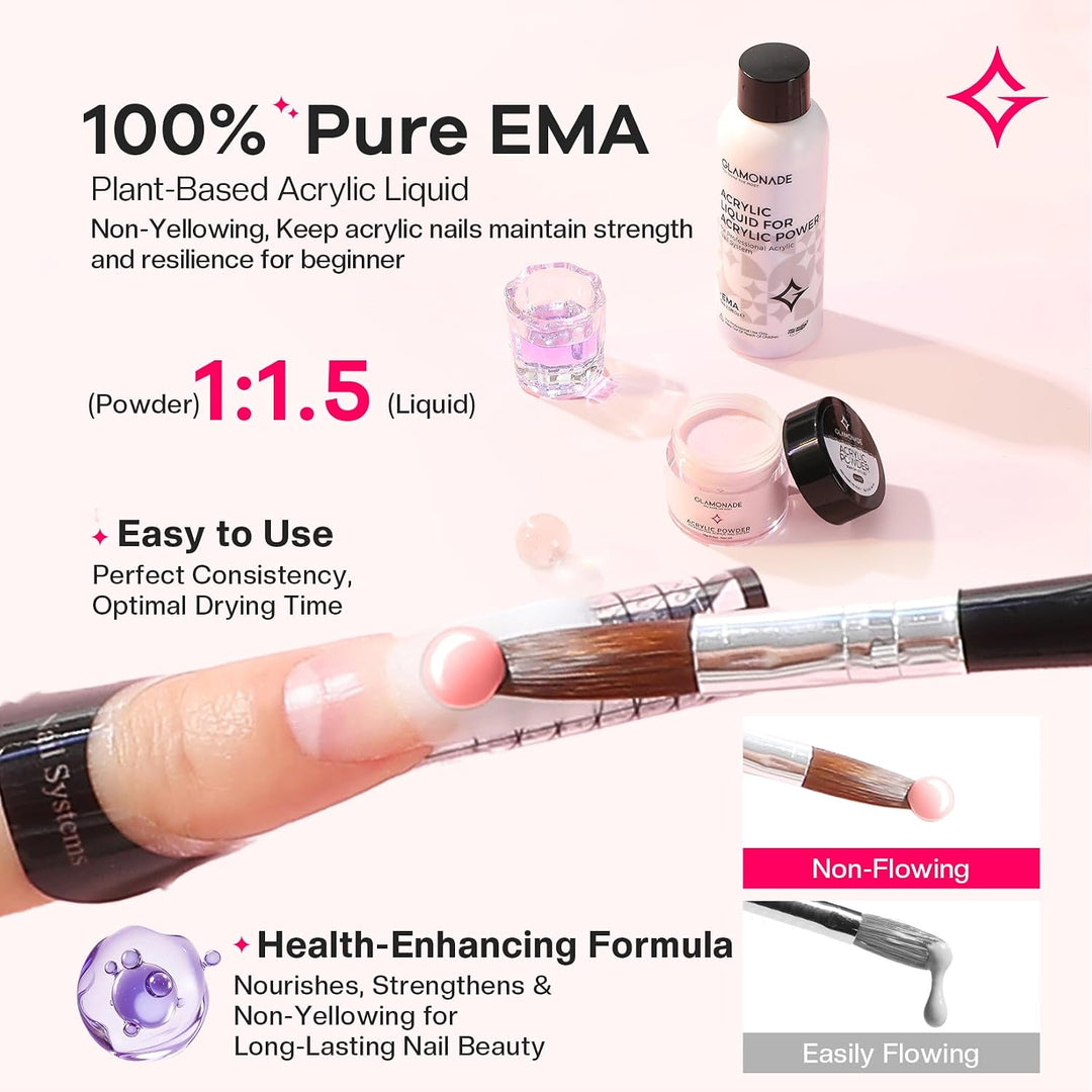 Kit de uñas acrílicas Glamonade para principiantes: juego profesion...