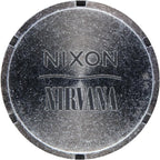 NIXON x Nirvana Smiley Sentry Wobble A1417 - Reloj de cuarzo japonés para hombre - (Carátula de 42 mm, correa de acero inoxidable de 23 mm-20 mm)