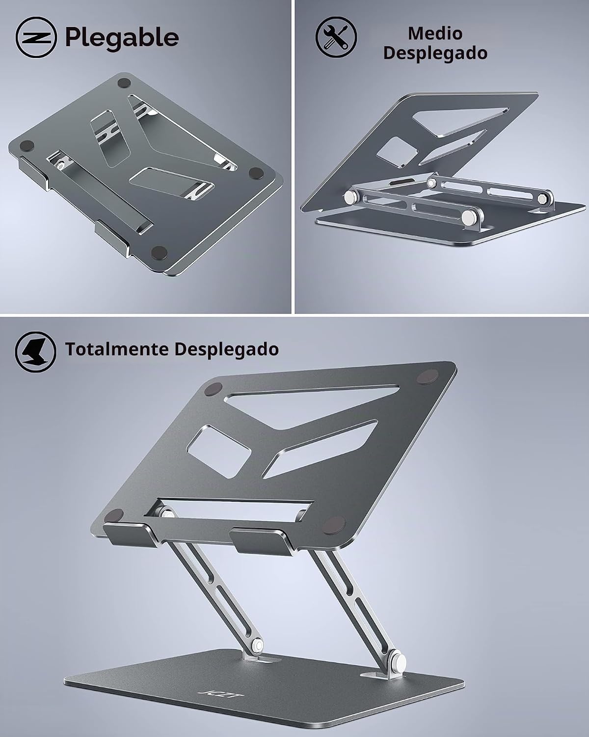 JCZT - Soporte de aluminio para laptop, soporte para escritorio, so...