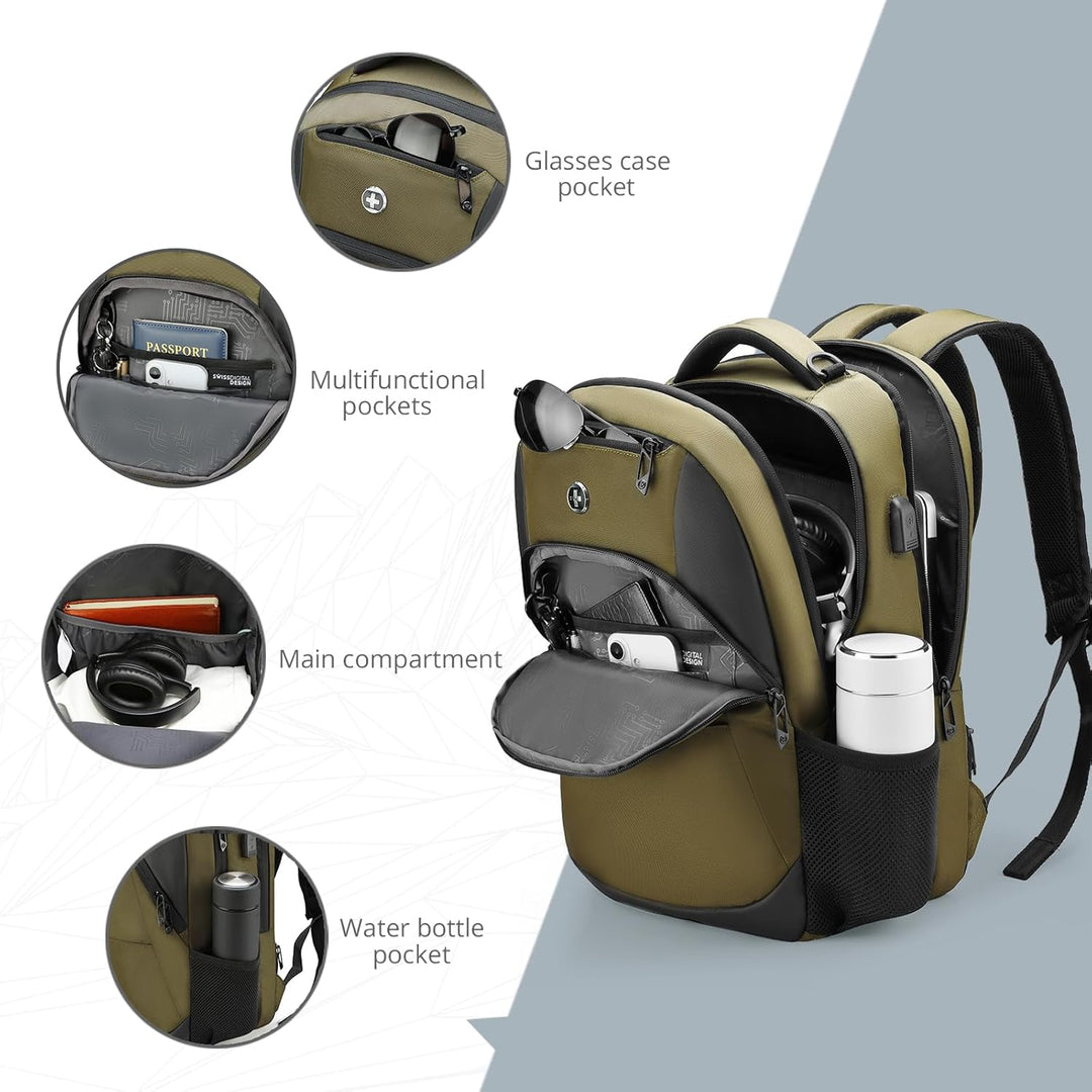 Mochila para computadora portátil Swissdigital Design para negocios...