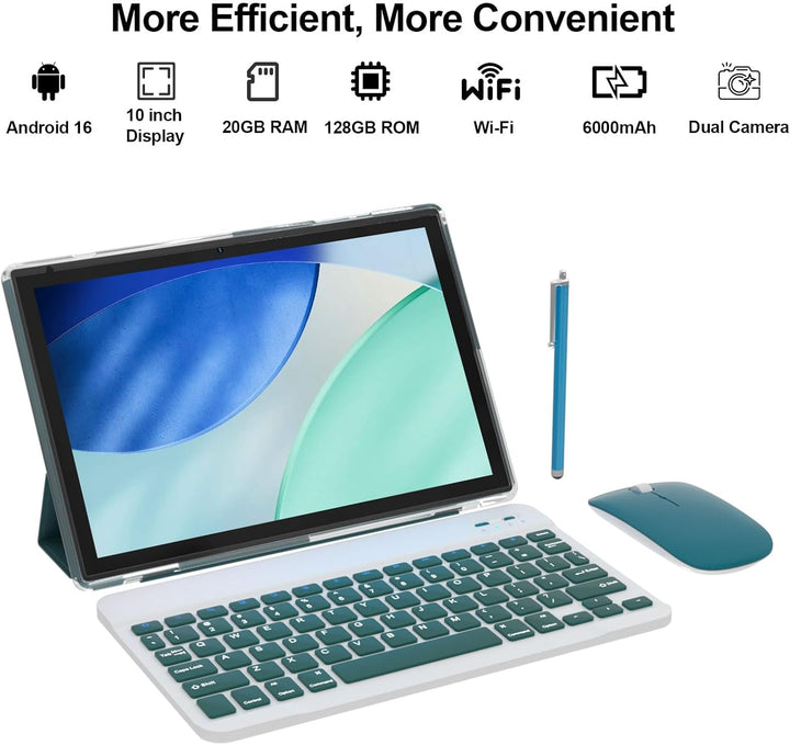 Nyxolaria Tablet 10.1Inch Android 15.0, RAM 20GB (4+16Expand)+ROM 1...