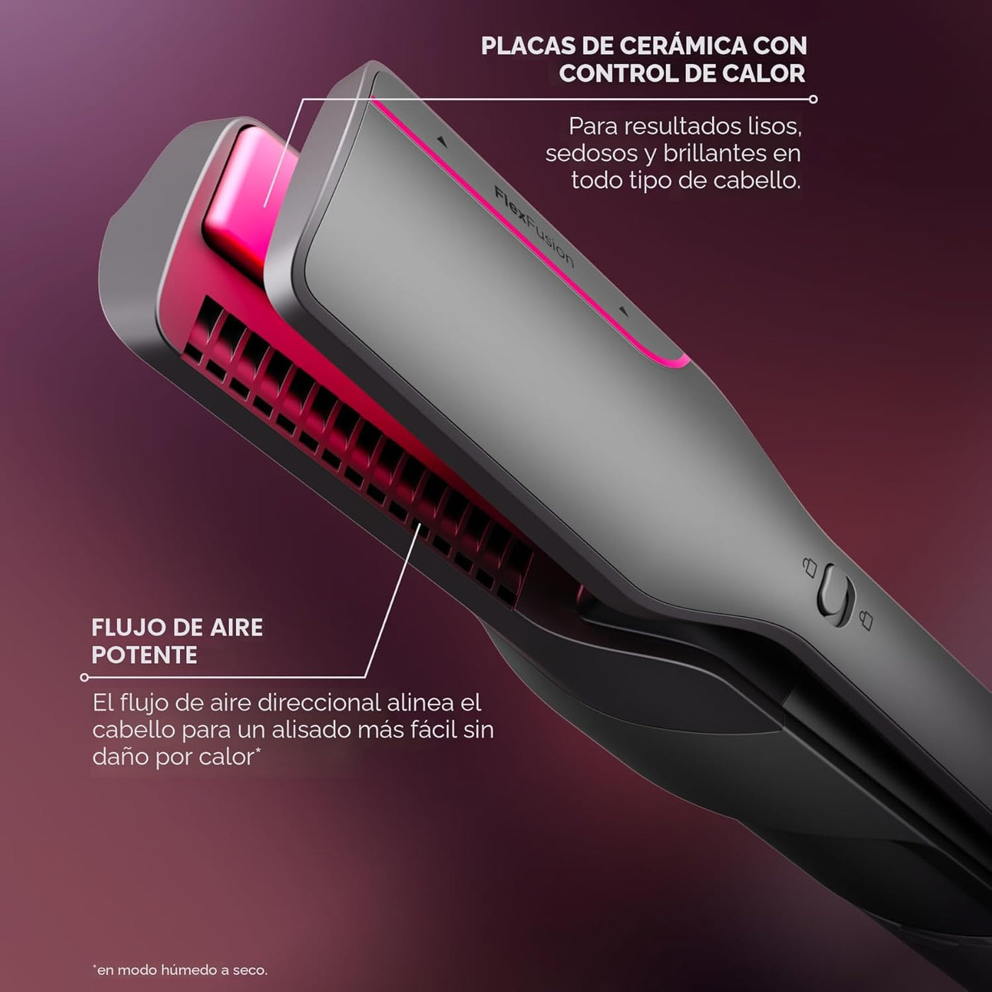Secador de pelo y alisador de cabello Shark FlexFusion con potente...