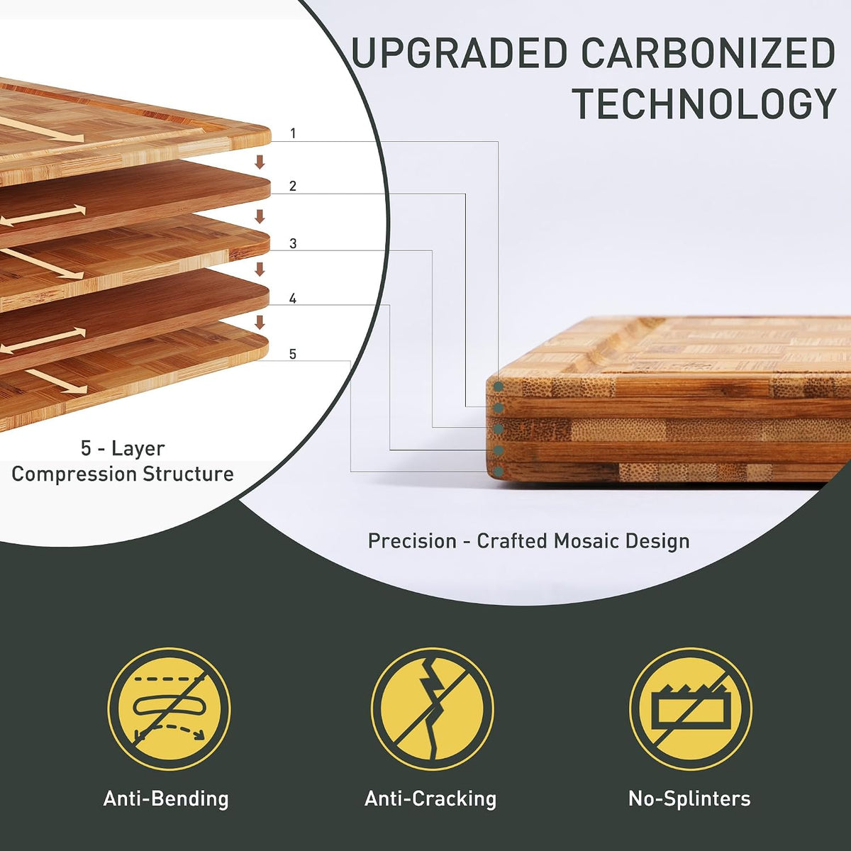 Tabla de cortar de bambú Tablas de cortar de madera de madera de 16 '' para cortar la cocina