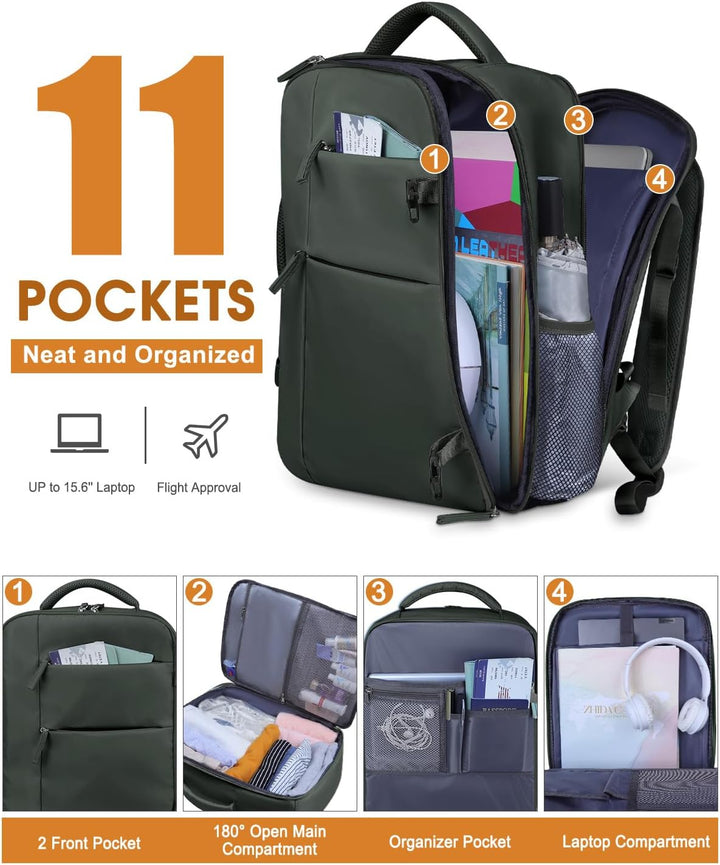 Capolo Mochila de viaje para mujeres y hombres, mochila impermeable...
