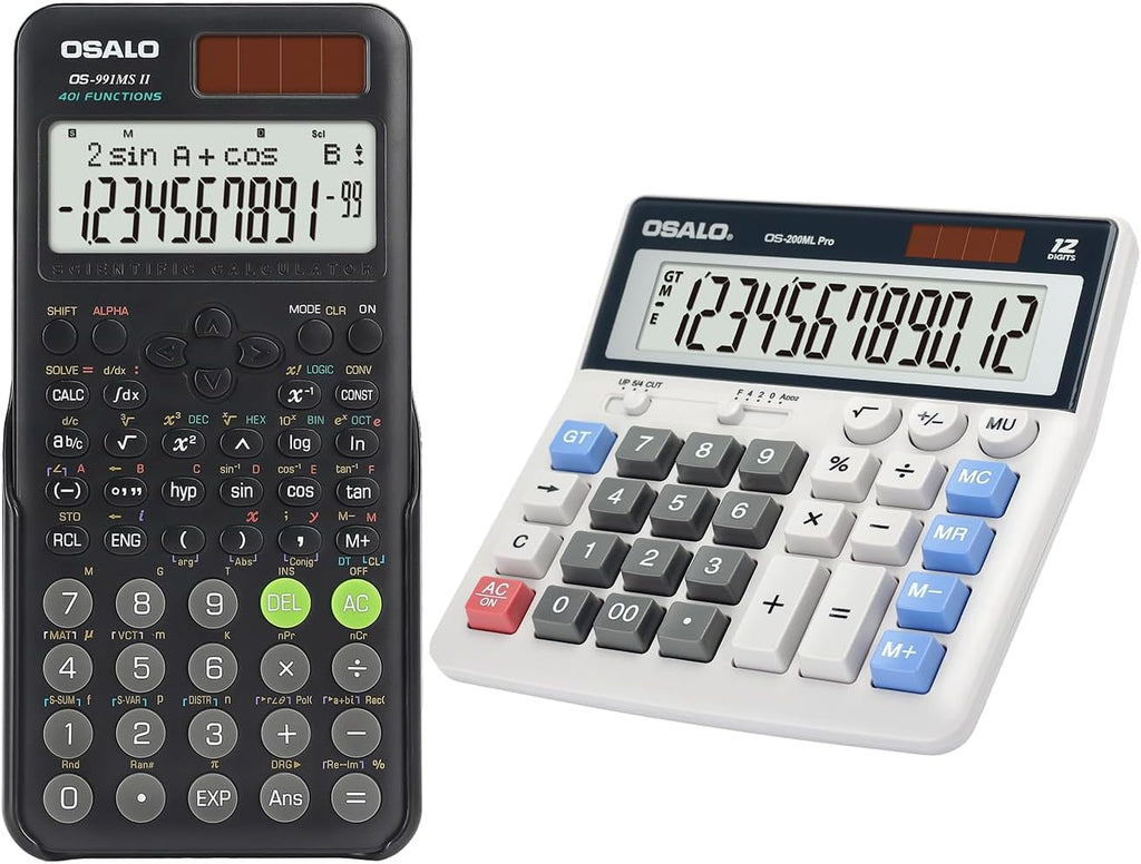 Calculadora de escritorio Contabilidad Pantalla extra grande Botones grandes Calculadora científica 401 Función Batería solar para estudiantes universitarios de oficina, escuela