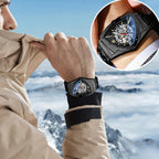 Tiong Triangle Skeleton Reloj Mecánico Automático para Hombre, Correa de Acero Inoxidable Reloj Deportivo para Hombre