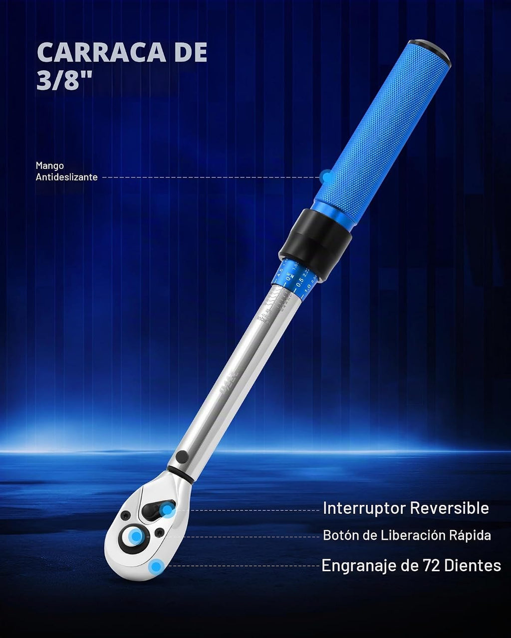 Orion Motor Tech juego de 10 piezas de 3/8 pulg. de llave de bujía con llave de torque de clic de 72 dientes, enchufes giratorios magnéticos, junta universal y barra de extensión, enchufe de bujía