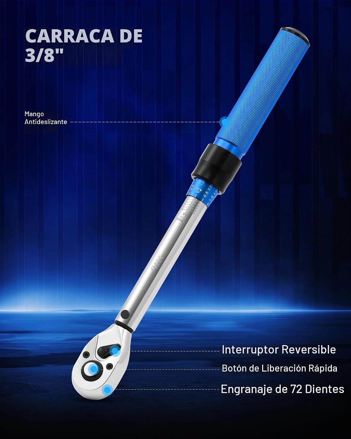 Orion Motor Tech juego de 10 piezas de 3/8 pulg. de llave de bujía con llave de torque de clic de 72 dientes, enchufes giratorios magnéticos, junta universal y barra de extensión, enchufe de bujía