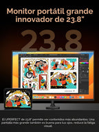 UPERFECT QLED Monitor portátil de 24 pulgadas 120Hz 1080P 125% sRGB...