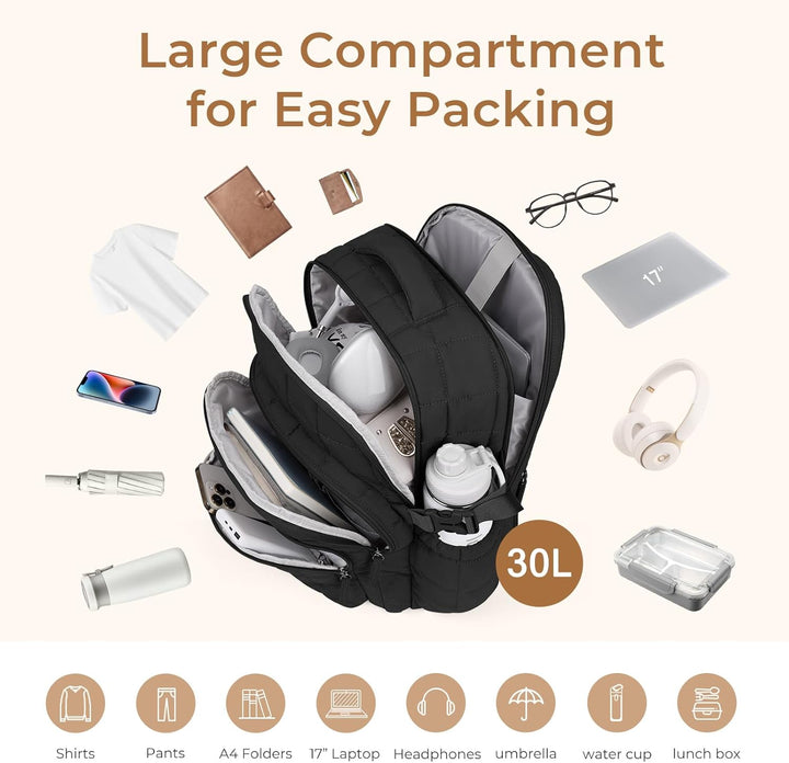 CLUCI Mochila para laptop de 17.3 pulgadas para mujer, mochila de v...