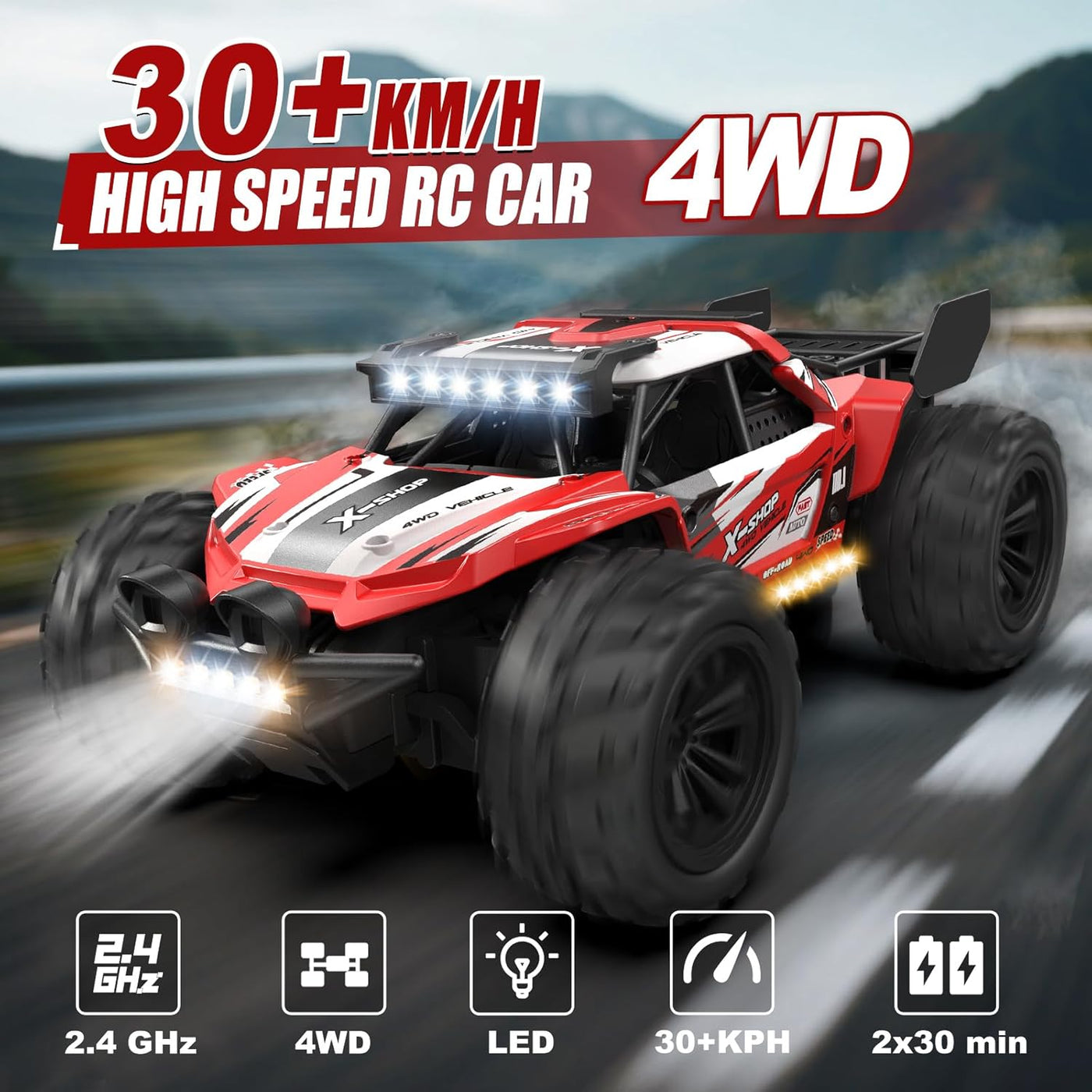 Scientoy Auto de control remoto 30KPH de alta velocidad