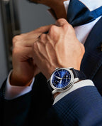 ROCOSJEWE Reloj mecánico automático de lujo para hombre, correa de cuero luminosa de cielo nocturno, impermeable, visualización de fecha, relojes de negocios de moda para hombres RW0108