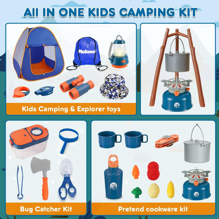 Meland Juego de camping para niños con tienda de campaña, ju