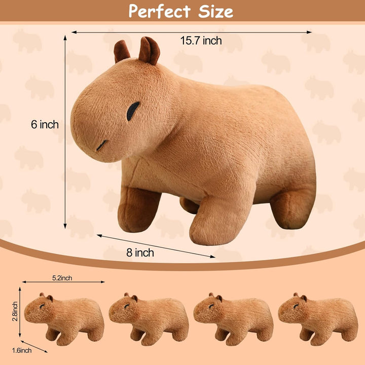 SQEQE Capybara - Peluche de mamá con 4 lindos animales de peluche C...