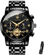 Relojes de negocios de cuarzo de acero inoxidable de cara grande de