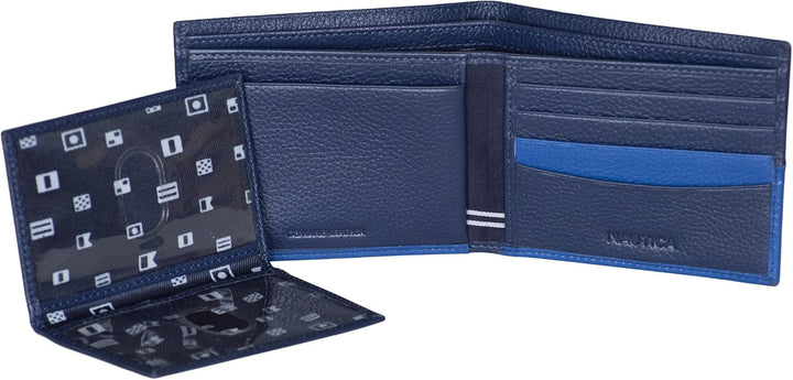 Nautica Men's Bifold Leather Wallet | RFID Blocking | ID Window...