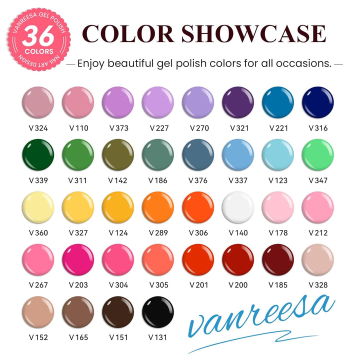 VANREESA Kit de esmalte de uñas de gel con luz UV, 53 piezas, juego...