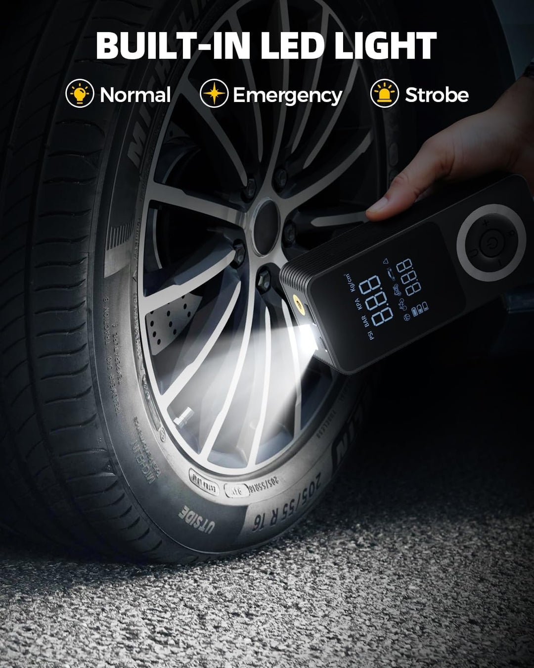 Inflador de neumáticos inalámbrico, compresor de aire portátil, bom...
