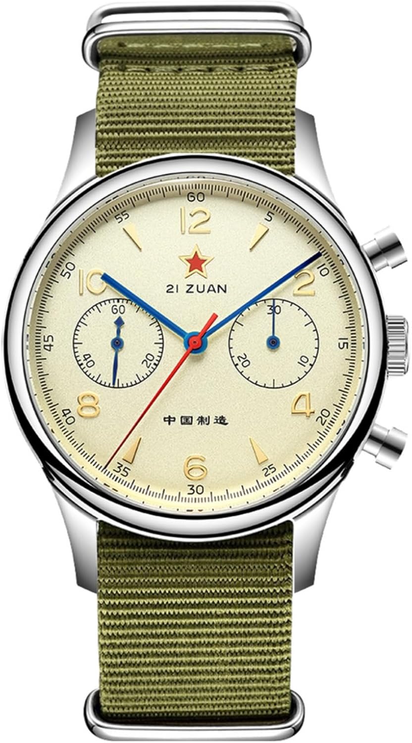SEAKOSS 1963 Pilot Cronógrafo Reloj para hombre, Original Seagull ST1901 Movimiento mecánico de viento manual, reloj de pulsera militar vintage