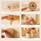 ibwaae Cafetera para niños, 10 piezas, juego de cafetera de juguete, juego de cocina de madera, juguetes para niños pequeños, accesorios de cocina, juegos de comida de juego de simulación para niñas y