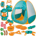 FUN LITTLE TOYS Tienda de Juego Pop Up con Equipo de Camping y Set de Herramientas, Juguetes al Aire Libre para Niños