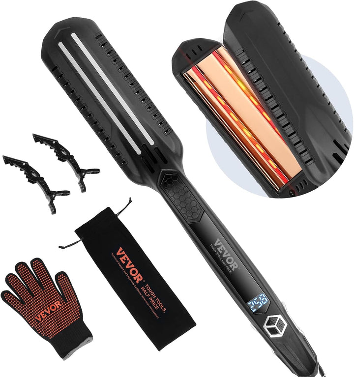 VEVOR Plancha plana de titanio de 1.5 pulgadas, plancha de pelo inf...