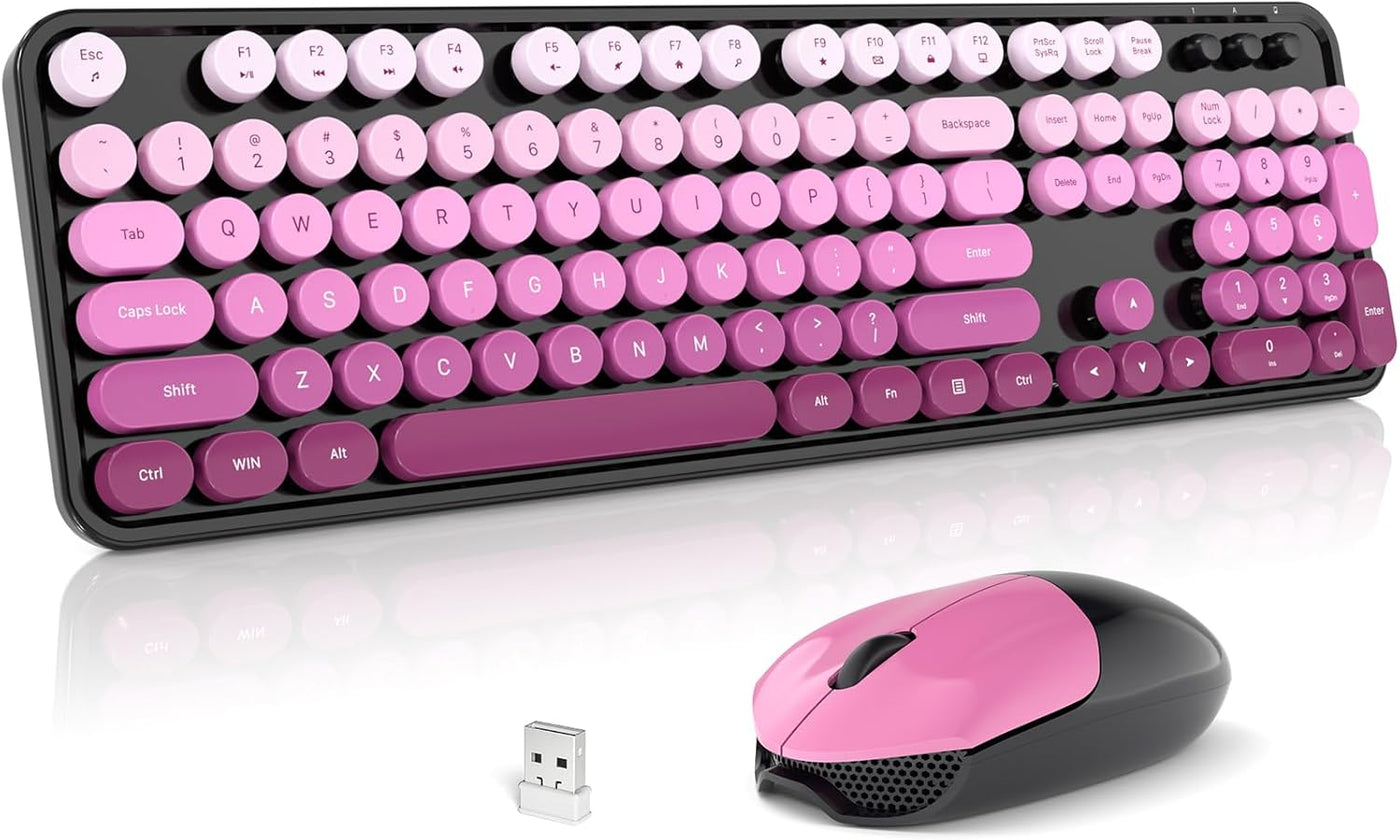 Meidosa Combo de teclado y mouse inalámbricos, 2.4 GHz degradado co...