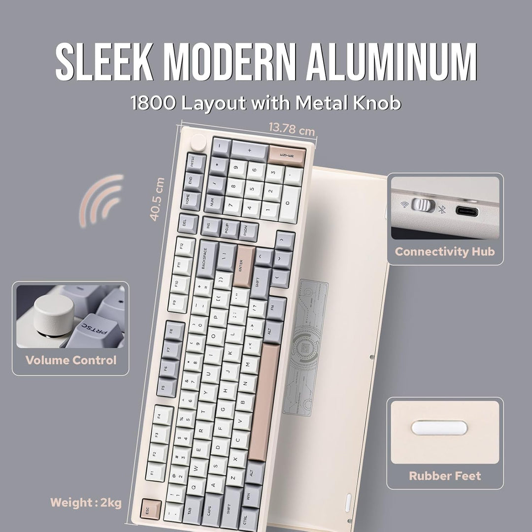 EPOMAKER Galaxy100 QMK\/VIA - Teclado inalámbrico para juegos, carc...