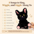 Juguete de peluche negro del gato, 10" juguete musical interactivo