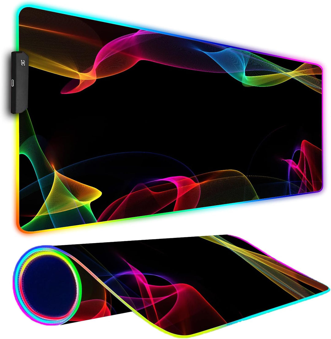 Armanza Alfombrilla de ratón RGB para juegos, alfombrilla grande co...